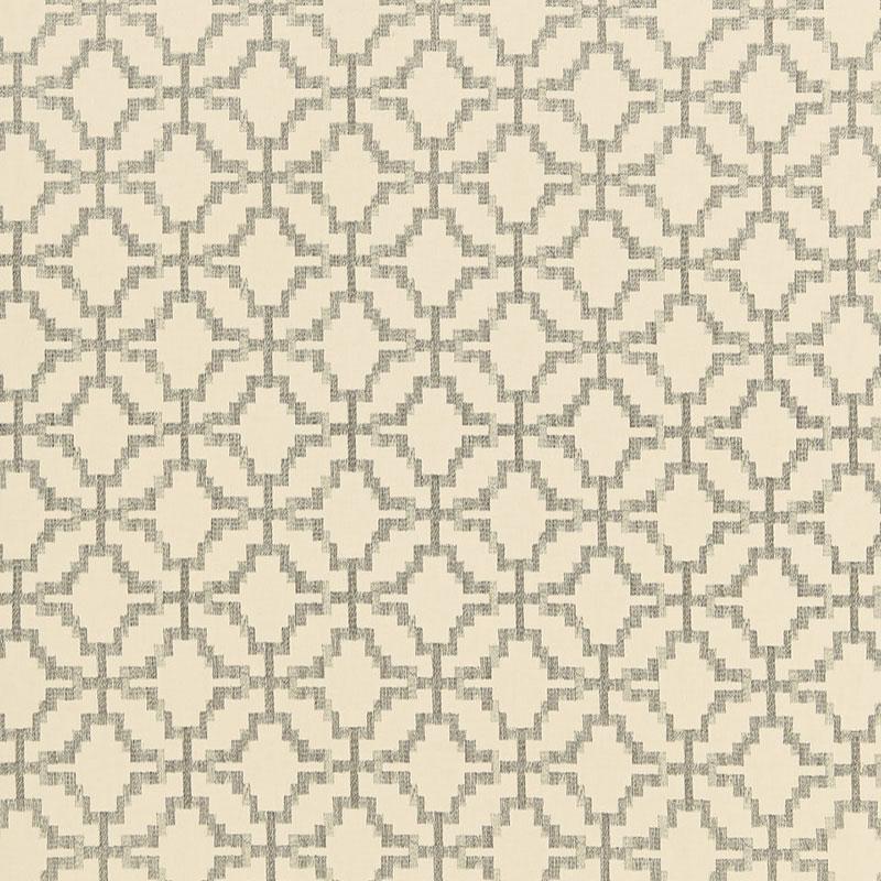 Schumacher Sarana Linen Embroidery Oatmeal Fabric