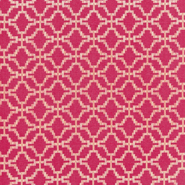 Schumacher Sarana Linen Embroidery Raspberry Fabric