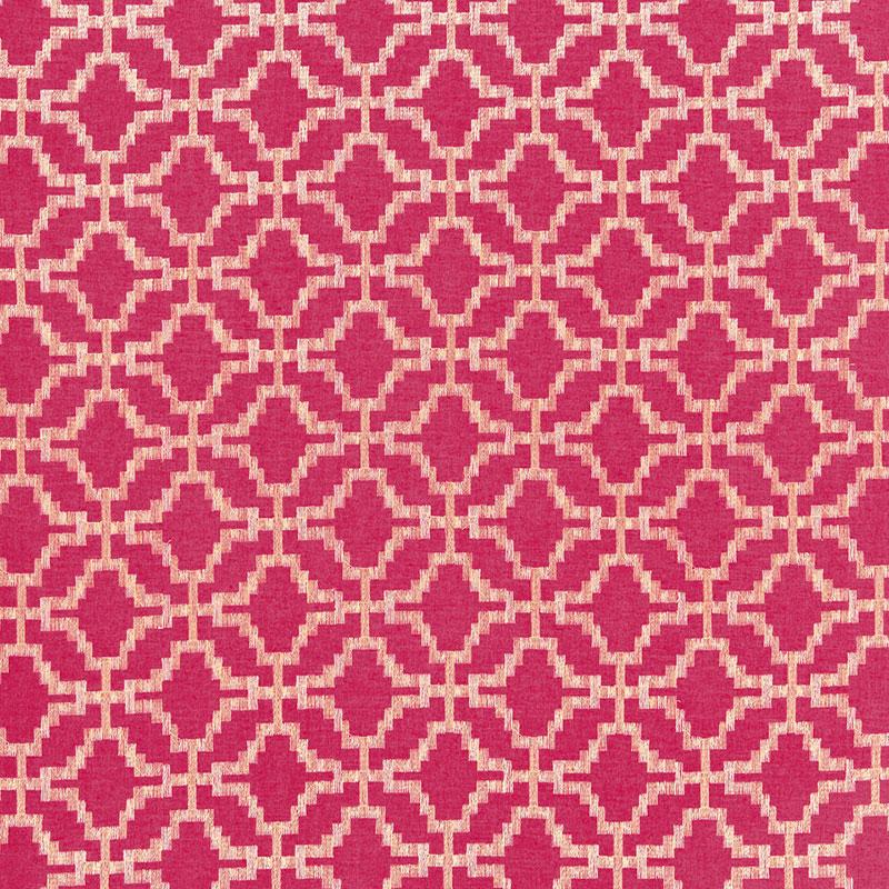 Schumacher Sarana Linen Embroidery Raspberry Fabric