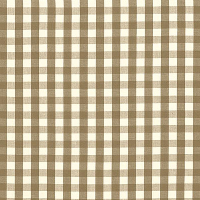Schumacher Elton Cotton Check Mocha Fabric