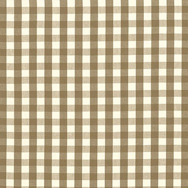 Schumacher Elton Cotton Check Mocha Fabric