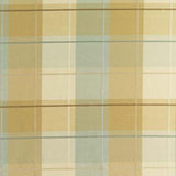 Schumacher Coin Silk Plaid Aqua Fabric