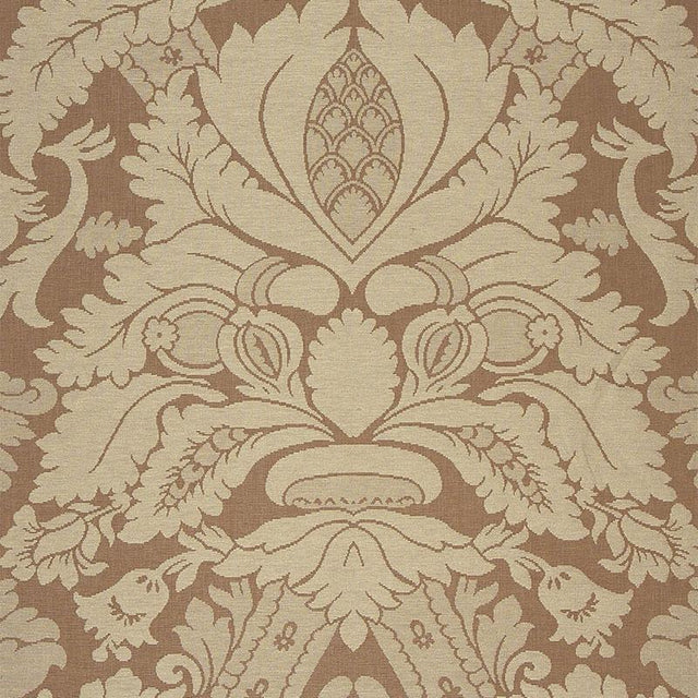 Schumacher Fitzroy Linen Damask Camel Fabric