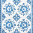 Schumacher Montecito Medallion Indigo Fabric