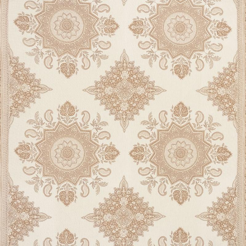 Schumacher Montecito Medallion Neutral Fabric