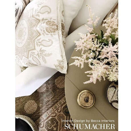 Schumacher Montecito Medallion Neutral Fabric