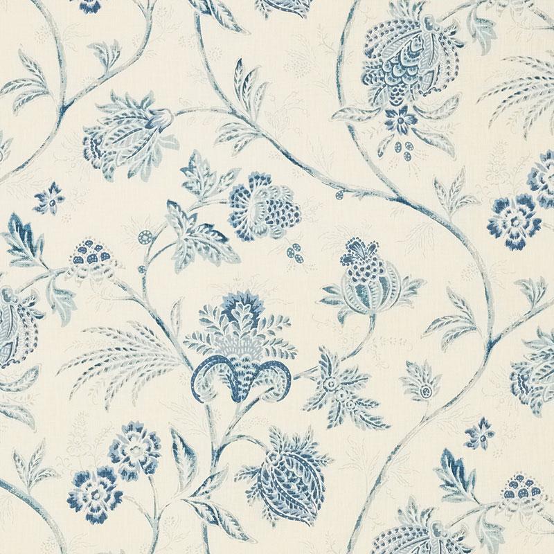 Schumacher Chinoiserie Vine China Blue Fabric