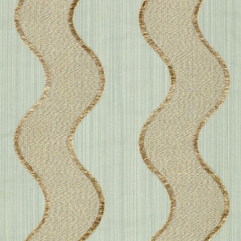 Schumacher Wavelength Aqua Fabric