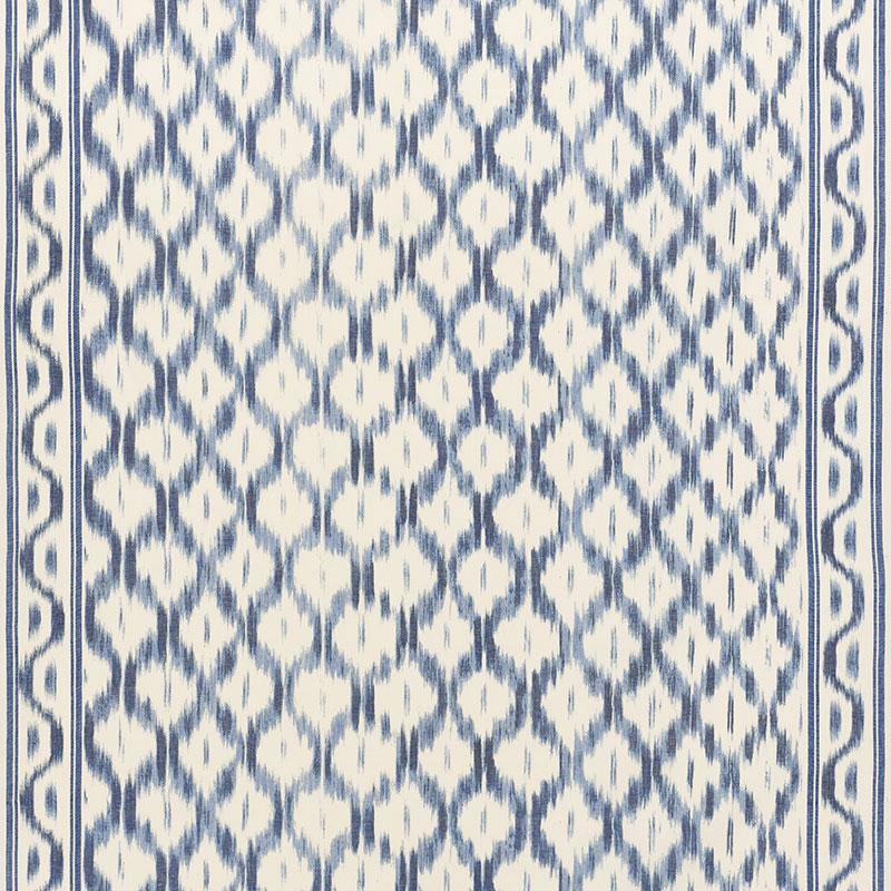 Schumacher Santa Monica Ikat Indigo Fabric