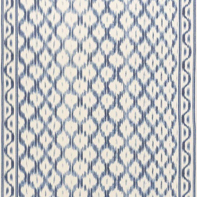Schumacher Santa Monica Ikat Indigo Fabric