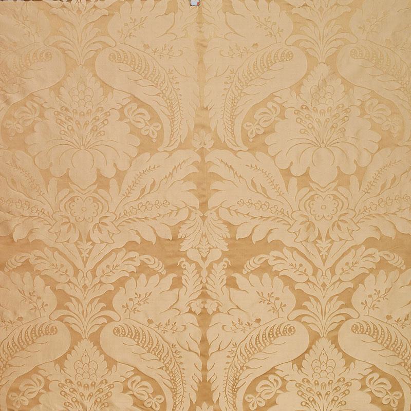 Schumacher Bennet Silk Damask Travertine Fabric
