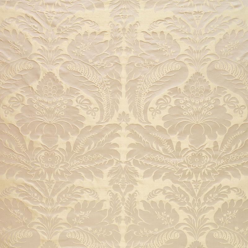 Schumacher Bennet Silk Damask Platinum Fabric