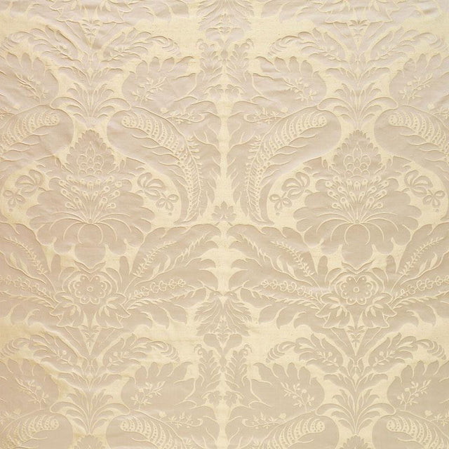 Schumacher Bennet Silk Damask Platinum Fabric