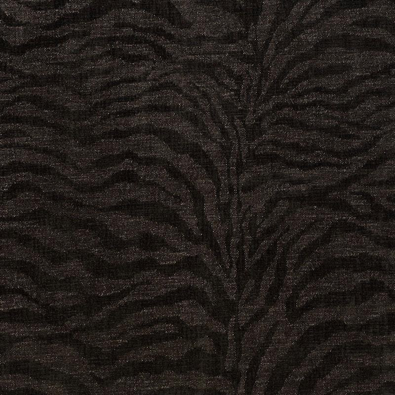 Schumacher Tiger Chenille Charcoal Fabric