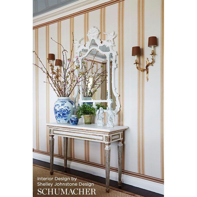 Schumacher Brentwood Stripe China Blue Fabric