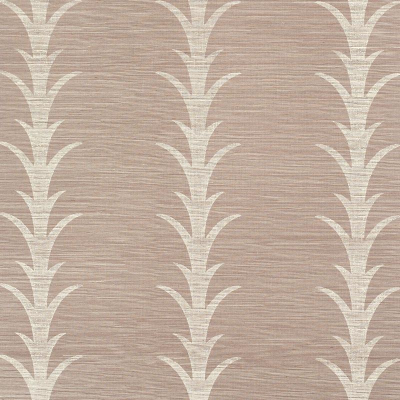 Schumacher Acanthus Stripe Sisal Haze Wallpaper