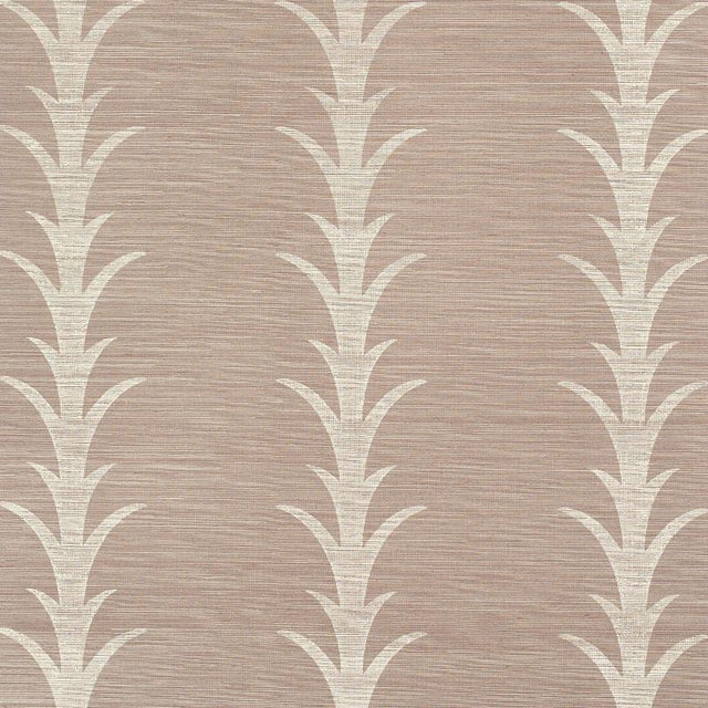 Schumacher Acanthus Stripe Sisal Haze Wallpaper