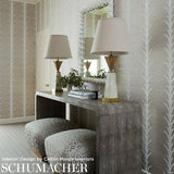 Schumacher Acanthus Stripe Sisal Haze Wallpaper