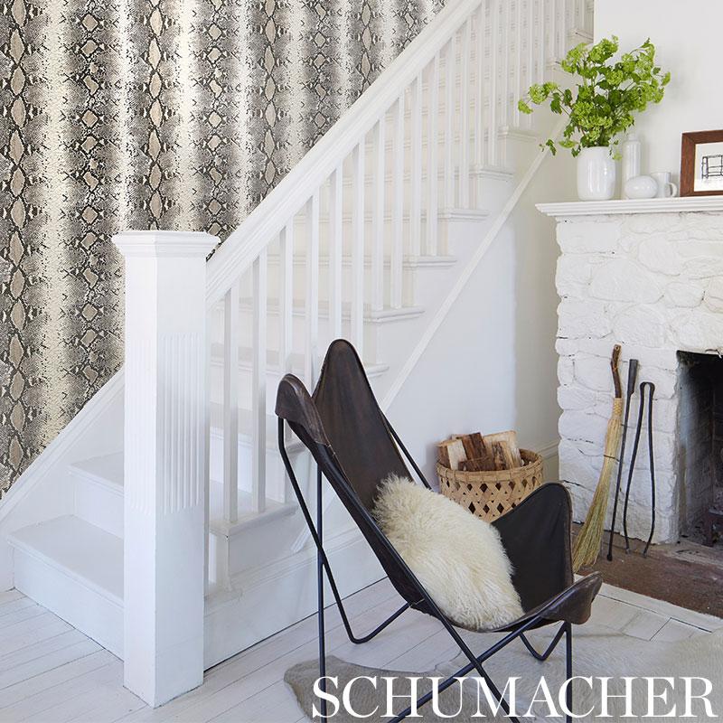 Schumacher Snake Charmer Cinder Wallpaper – DecoratorsBest