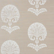 Schumacher Ottoman Flower Sisal Fog Wallpaper