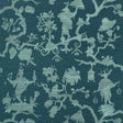Schumacher Shantung Silhouette Sisal Peacock Wallpaper