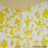 Schumacher Shantung Silhouette Sisal Gold On Jet Wallpaper