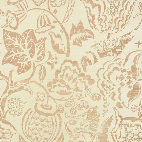 Schumacher Uccello Sisal Blush Wallpaper