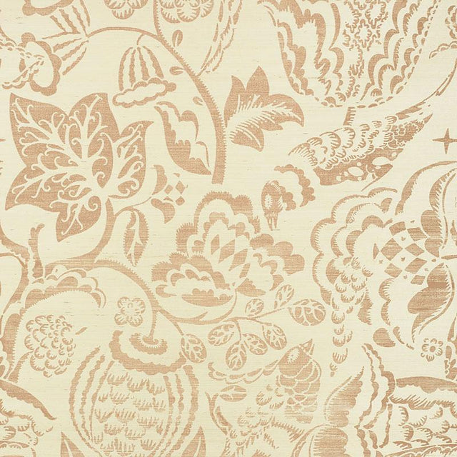 Schumacher Uccello Sisal Blush Wallpaper