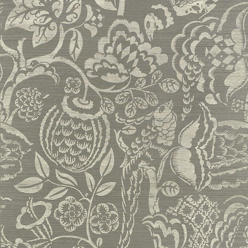 Schumacher Uccello Sisal Grey Wallpaper