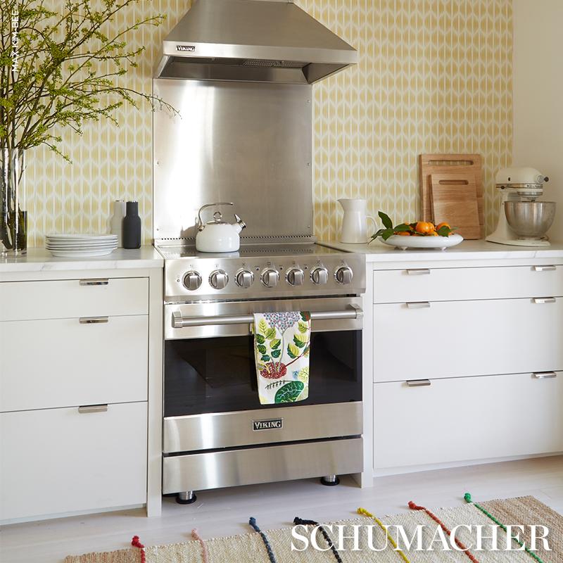 Schumacher Ovington Sisal Yellow Wallpaper