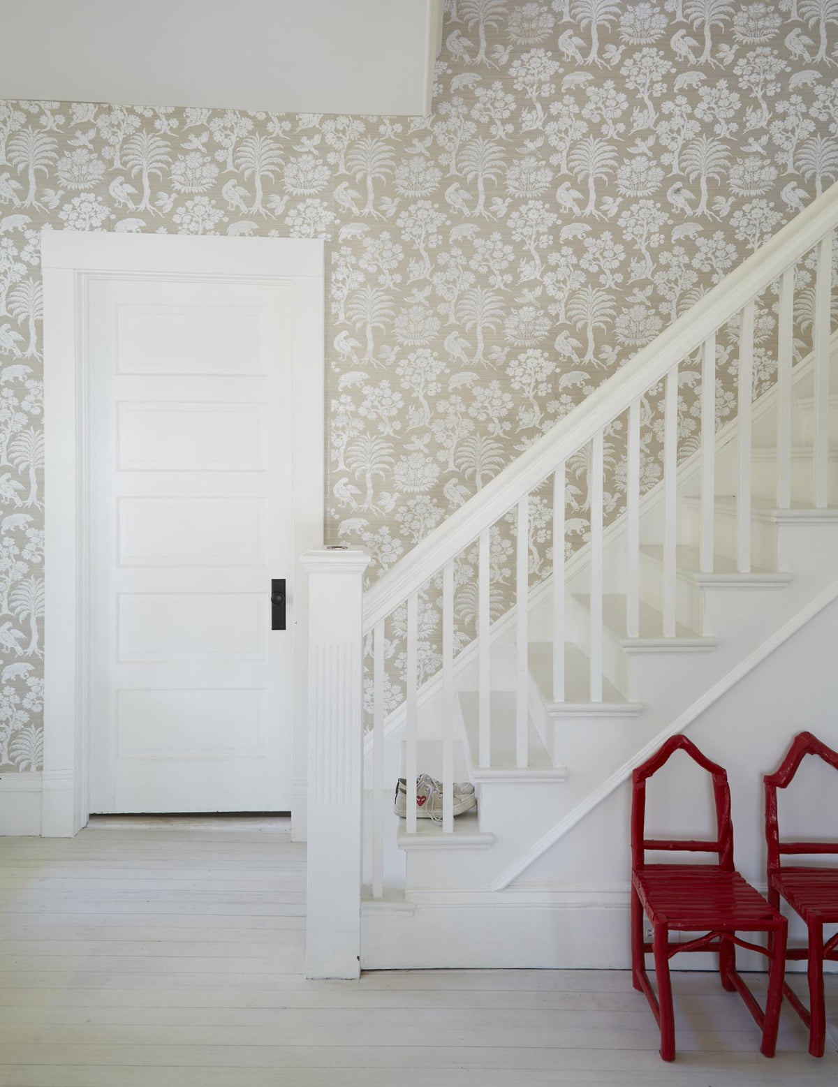 Schumacher Woodland Silhouette Sisal Fog Wallpaper – DecoratorsBest