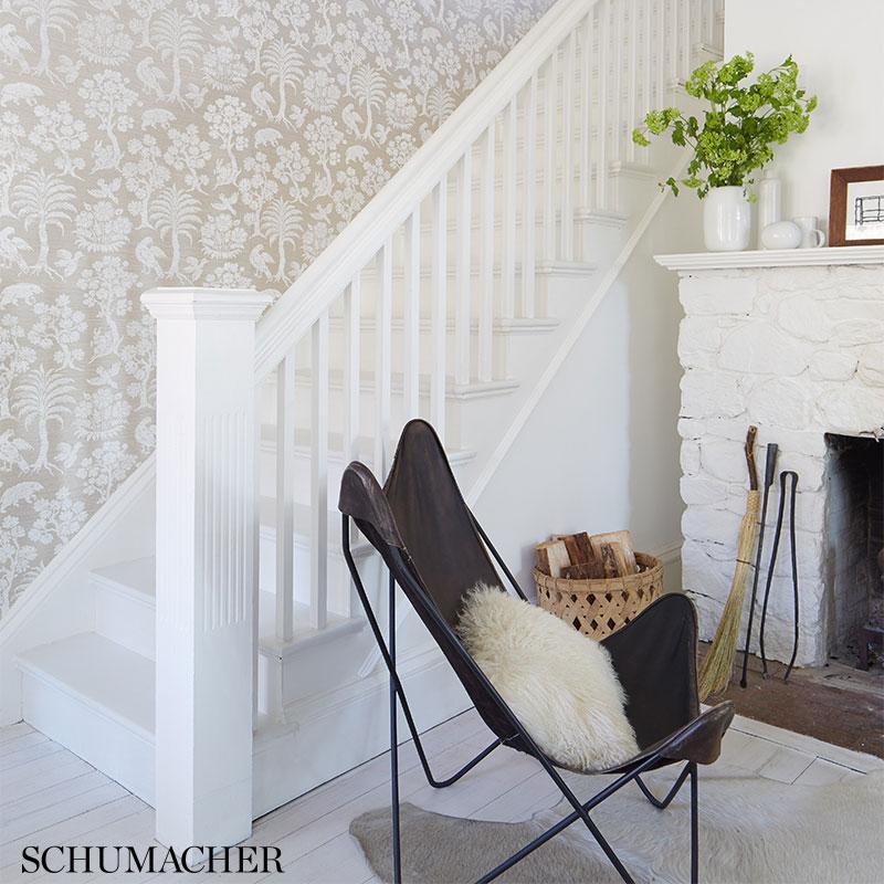 Schumacher Woodland Silhouette Sisal Sky Wallpaper – DecoratorsBest