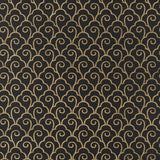 Schumacher Scallop Filigree Sisal Gold On Jet Wallpaper