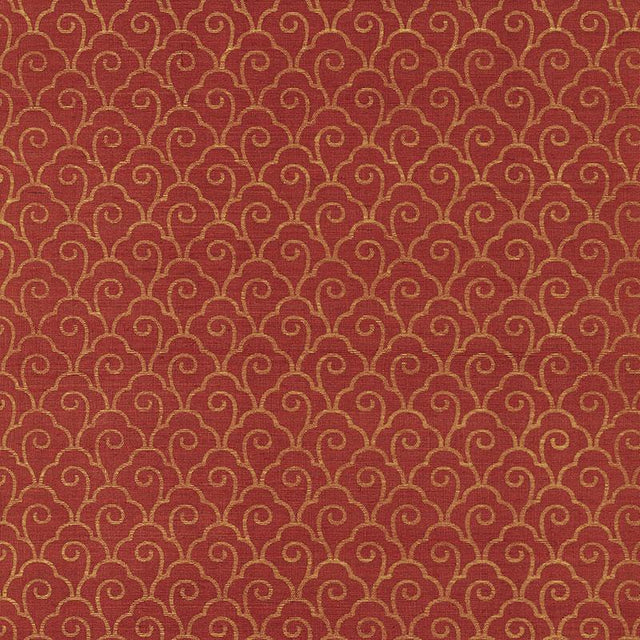 Schumacher Scallop Filigree Sisal Gold On Lacquer Wallpaper