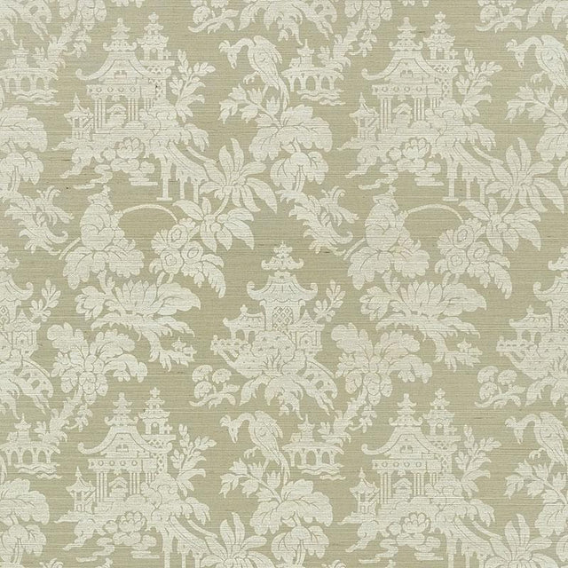 Schumacher Brighton Sisal Sage Wallpaper