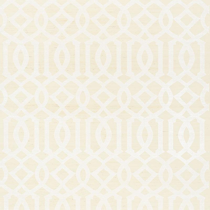Schumacher Imperial Trellis Sisal Ivory Wallpaper