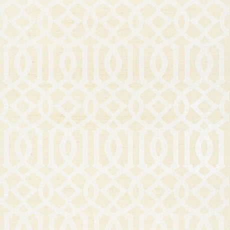 Schumacher Imperial Trellis Sisal Ivory Wallpaper
