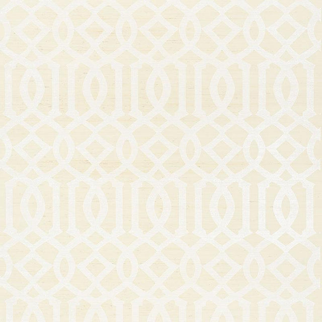 Schumacher Imperial Trellis Sisal Ivory Wallpaper