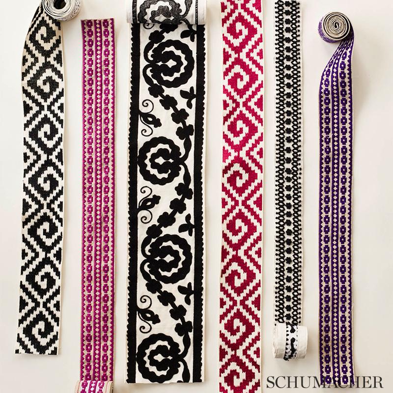 Schumacher Fillmore Tape Fuchsia Trim