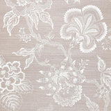 Schumacher Hothouse Flowers Sisal Haze & Chalk Wallpaper