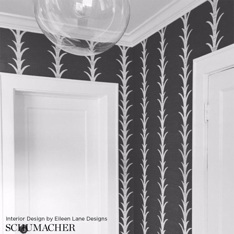 Schumacher Acanthus Stripe Sisal Shadow Wallpaper