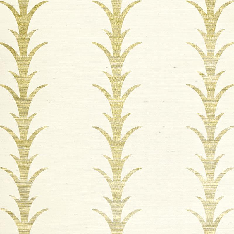 Schumacher Acanthus Stripe Sisal Filigree Wallpaper
