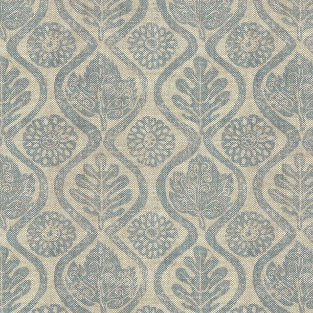 Lee Jofa OAKLEAVES BLUE/OATMEAL Fabric