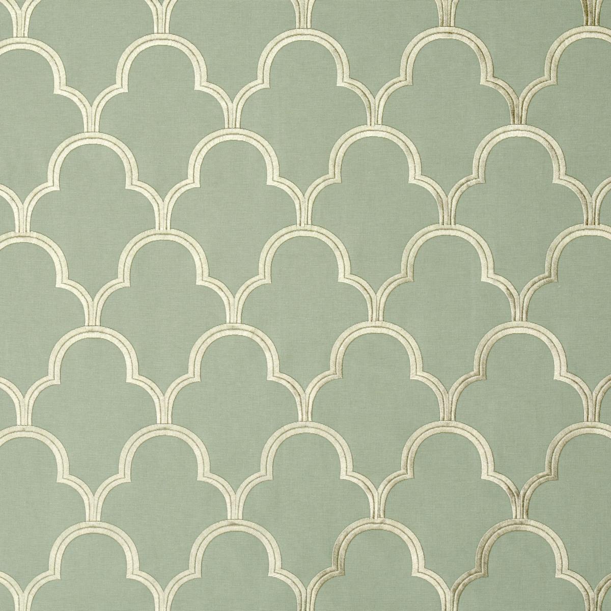 Schumacher Scallop Embroidery Mineral Fabric