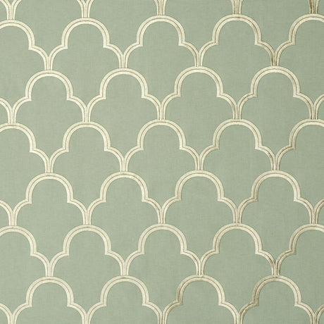 Schumacher Scallop Embroidery Mineral Fabric