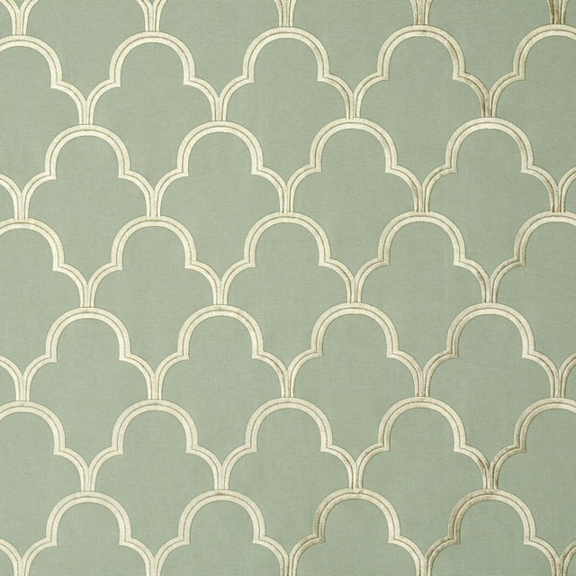 Schumacher Scallop Embroidery Mineral Fabric