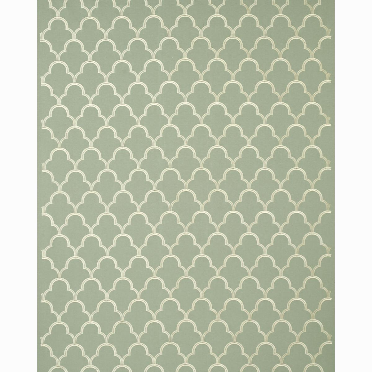 Schumacher Scallop Embroidery Mineral Fabric