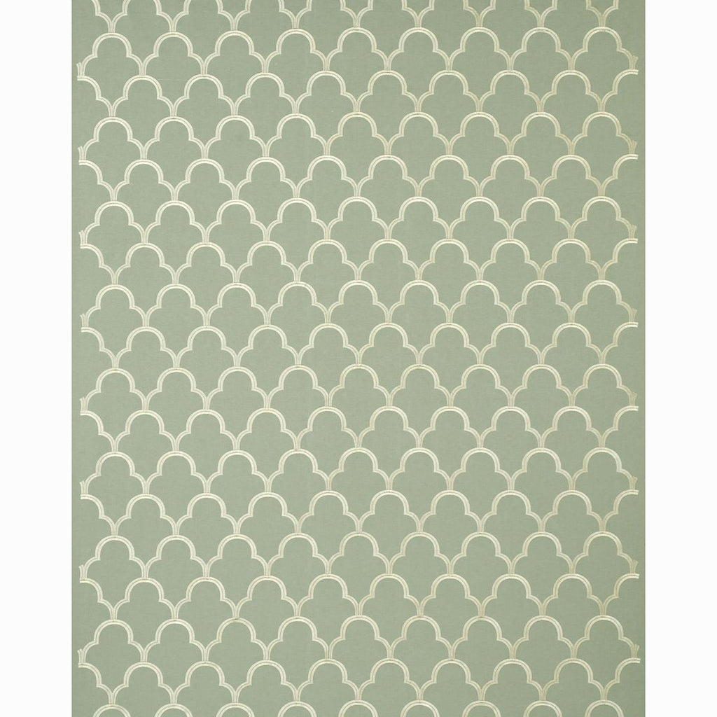 Schumacher Scallop Embroidery Mineral Fabric
