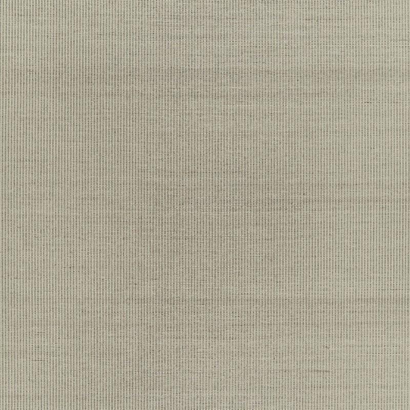 Schumacher Harshaw Pinstripe Sisal Fog Wallpaper