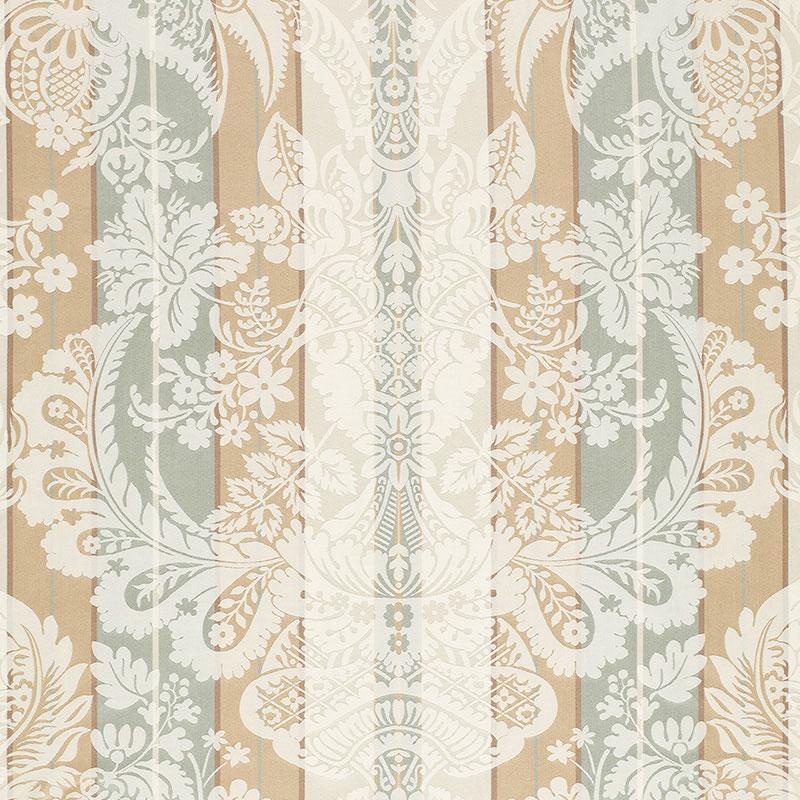 Schumacher Savannah Imberline Damask Ciel Fabric